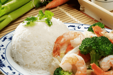 25. Shrimp & Vegetable Over Rice