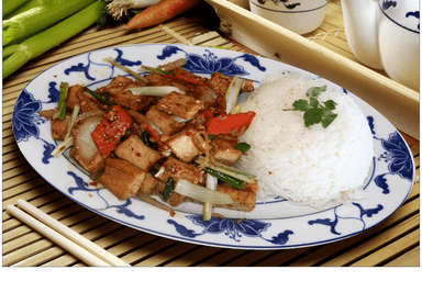 Mongolian Tofu Over Rice